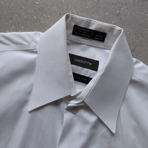 Claiborne Men's Classic White Button Down Shirt